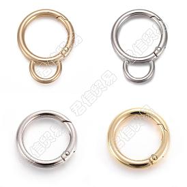 PandaHall Elite 16Pcs 4 Style Alloy Spring Gate Ring, Circle Key Rings, for Handbag Ornaments Decoration