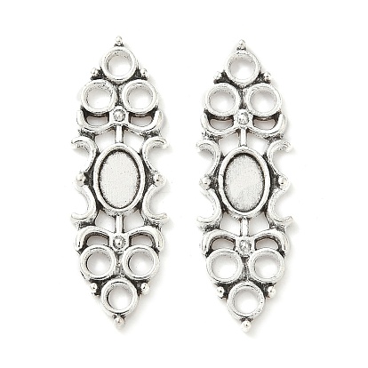 Тибетский стиль настройки разъем сплава кабошон, без кадмия и без свинца, овальные