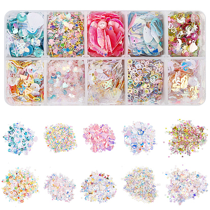 60g 10 стили украшения аксессуары, пластиковые пайетки / блестки из пвх