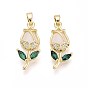 Латунные микро проложить кубического циркония подвески, цветок