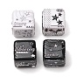 Y2K Style Printed Opaque Acrylic Beads, Cube with Star