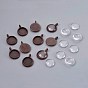 DIY Pendant Making, Brass Pendant Cabochon Settings and Glass Cabochons, Half Round, Clear