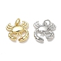 Brass Pendants, Crab Charms, Cadmium Free & Lead Free, Rack Plating, Long-Lasting Plated