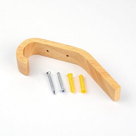 Wood Clothes Hanger Hook, with Iron Screws and Plastic Plug Accessories