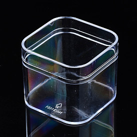 Conteneurs de stockage de perles en plastique polystyrène, carrée