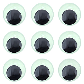 Luminous Self Adhesive Plastic Wiggle Googly Eyes Cabochons, DIY Scrapbooking Crafts Toy Accessories