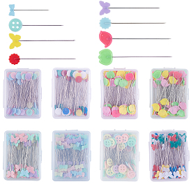 Iron Head Pins, Straight Pins, Dressmaker Pins, Sewing Pin for DIY Sewing Crafts, with Plastic, Mixed Shapes