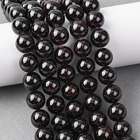 Гранат природный бисер нитей, круглые