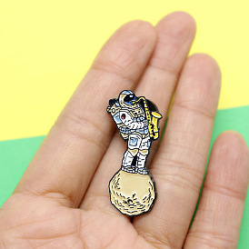 Mysterious Astronaut's Creative Saxophone Pin for Music Lovers and Space Explorers
