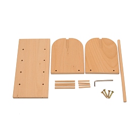 Conjunto de soporte de almacenamiento de hilo de coser de madera, con tornillos de hierro y llave hexagonal