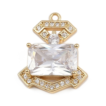 Латунные микро проложить кубического циркония подвески, прямоугольные