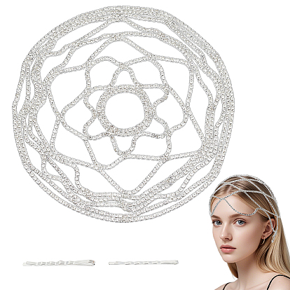 Сверкающая металлическая цепочка для волос со стразами, свадебный головной убор, с помощью булавок для хобби