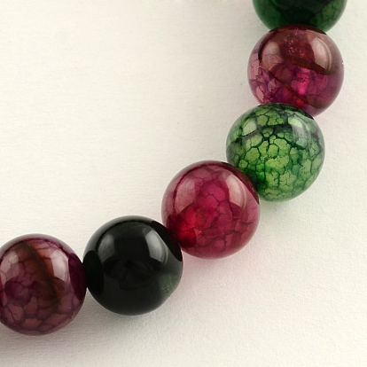 Dyed Natural Agate Beads Strands, Round