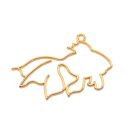 Подвески с подвесками из сплава с открытой спиной, долговечный, полые рамки для цветов из прессованной смолы с золотыми рыбками, для изготовления ювелирных изделий из ультрафиолетовой смолы, товары для рукоделия