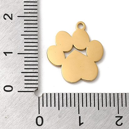 Ion Plating(IP) 304 Stainless Steel Pendants, Laser Cut, Paw Print Charm