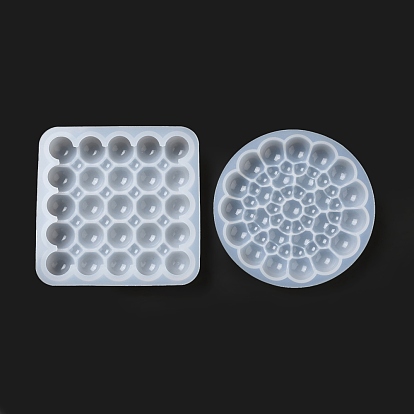 Silicone Bubble Effect Cup Mat Molds, Resin Casting Molds, for UV Resin & Epoxy Resin Jewelry Craft Making, Round/Square