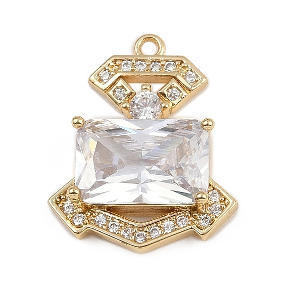 Латунные микро проложить кубического циркония подвески, прямоугольные