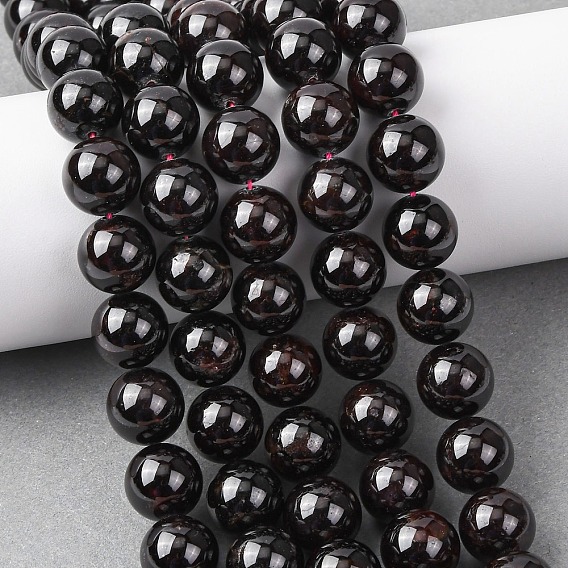 Гранат природный бисер нитей, круглые