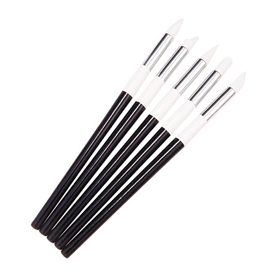 Silicone Nail Art Sculpture Pen Brushes, Soft Silicone Carving Craft Polish, Dotting Tools