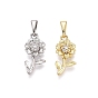 Латунные микропаве прозрачные подвески с фианитом, прелести подсолнуха