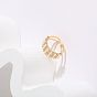 Minimalist and Fashionable Pearl Zircon Ring - 14K Gold Plated Copper Hand Jewelry for Women