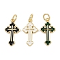 Латунь эмаль подвески, крест прелести, с прыжковых колец, стойки покрытие, реальный 18 k позолоченный, без свинца и без кадмия, долговечный
