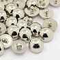 1-Hole Plating Acrylic Shank Button, Half Round/Dome Buttons, 15x6mm, Hole: 2mm
