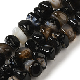 Natural Agate Beads Strands, Dyed & Heated, Nuggets, Tumbled Stone