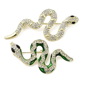 Сплавные эмалевые броши, бусины со стразами , змея