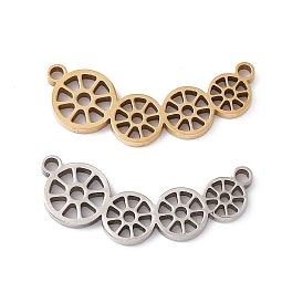 201 Stainless Steel Connector Charms, Lotus Root Slices Links
