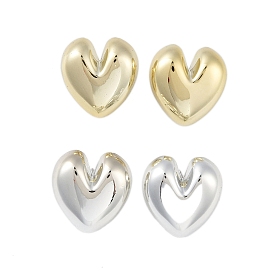 Heart CCB Plastic Stud Earrings for Women, with 304 Stainless Steel Pin