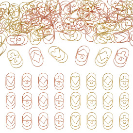 64 pièces 8 styles symboles de cartes à jouer trombones en acier au carbone, ovale