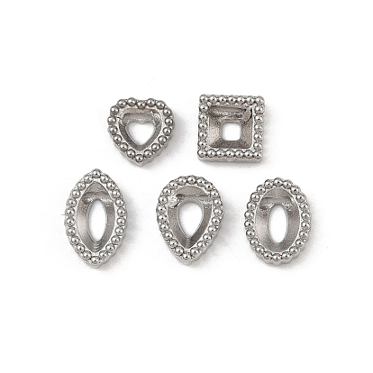 304 Кабошон из нержавеющей стали со стразами, полированный, цвет нержавеющей стали