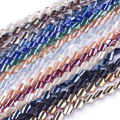 Electroplate Glass Beads Strands, Twist