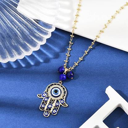 Сплав эмаль кристалл горный хрусталь синий сглаз хамса рука кулон латунные звенья цепи ожерелья