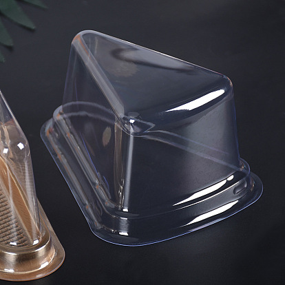Plastic Cake Slice Containers with Lids, Individual Cheesecake Boxes, Triangle