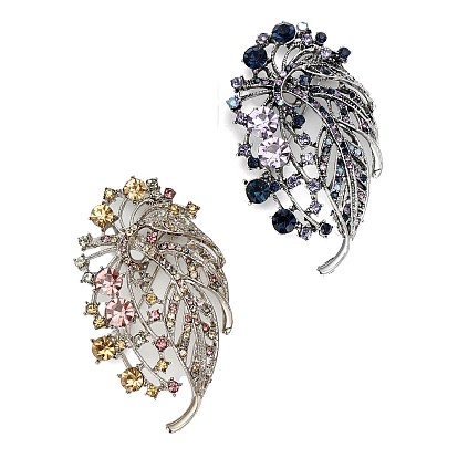 Alliage avec broche en strass, feuille