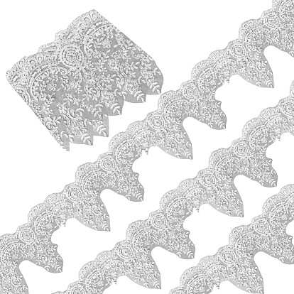 5 ярдов блестящей вышивки, цветочной полиэстеровой кружевной отделки, с пластиковыми блестка бисером, для украшения костюма