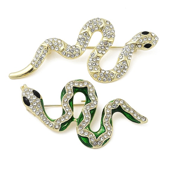 Сплавные эмалевые броши, бусины со стразами , змея