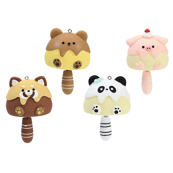 Непрозрачные подвески смолы, с хвостом и платиновыми железными петлями