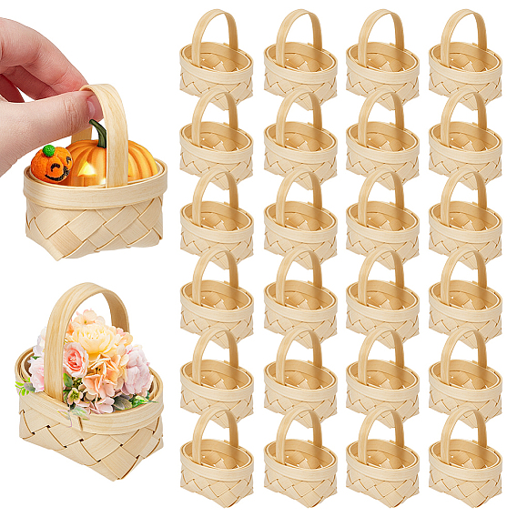 30 шт. мини-модель плетеной бамбуковой корзины, аксессуары для кукольного домика с микро-ландшафтом, притворяясь опорными украшениями