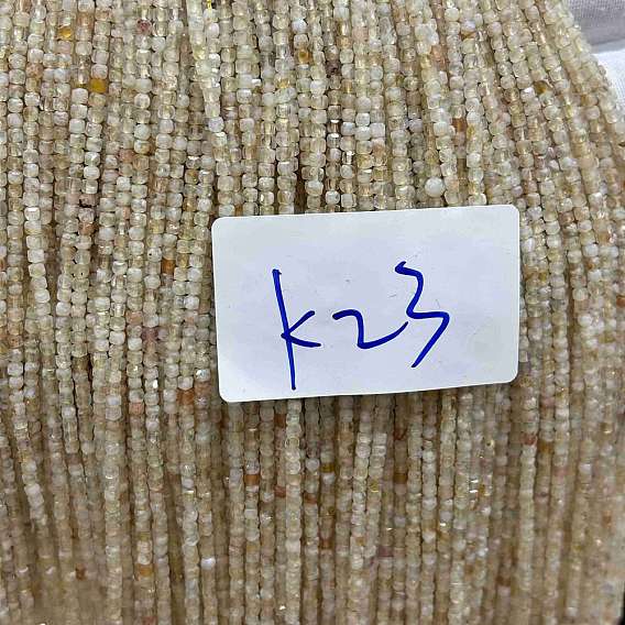 Природный цитрин бисер нитей, кубические