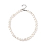 Natural Baroque Keshi Pearl Beaded Necklace with 304 Stainless Steel Clasp for Women