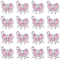 30 pendentifs en alliage émaillé, sans plomb et sans cadmium, bowknot, couleur platine