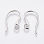 304 Stainless Steel Earring Hooks, with Horizontal Loop