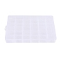 Removable Plastic Organizer Box with Adjustable Dividers and Lids, 36 Compartments, Rectangle