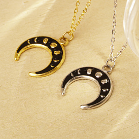 Стильные 304 подвески в виде двух рогов из нержавеющей стали с черной эмалью для ежедневного ношения у женщин