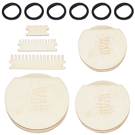 Поделки вязальные инструменты, включая наборы для штопки деревянных станков, резинка для волос из нейлоновой нити и эластичного волокна