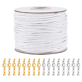 Комплекты ожерелья diy, включая вощеные хлопковые шнуры и карабины из цинкового сплава