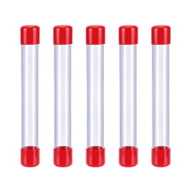 Прозрачные пластиковые трубки для хранения бусин из ПВХ, с крышкой